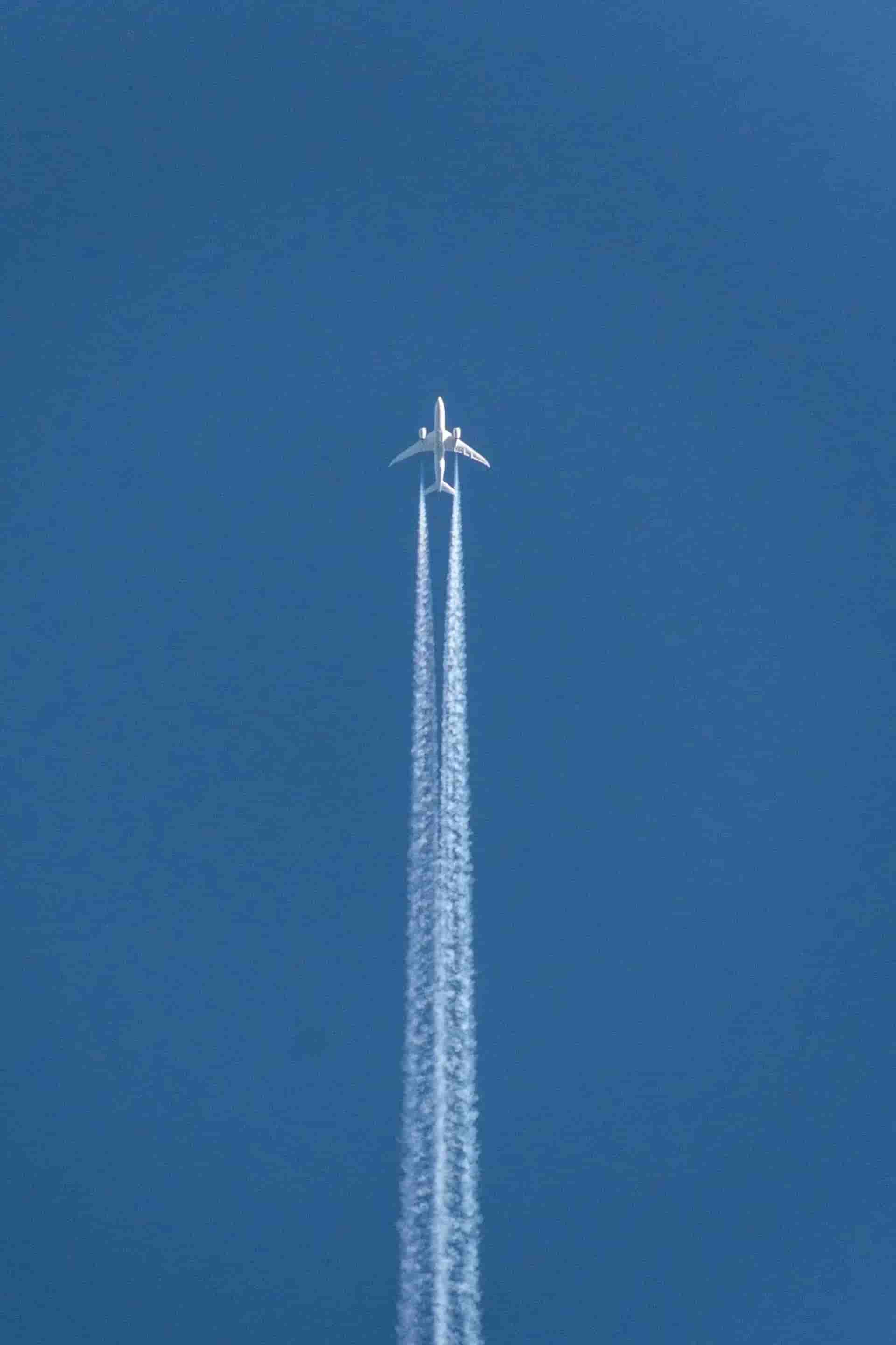 Airplane in a blue sky